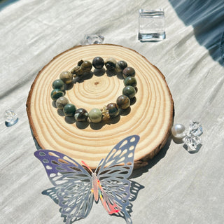 Space Silhouette: Beaded Bracelet with Carven Astronaut Rambler in Space Journey - under the sunshine