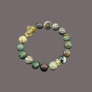 Space Silhouette: Beaded Bracelet with Carven Astronaut Rambler in Space Journey - high angle