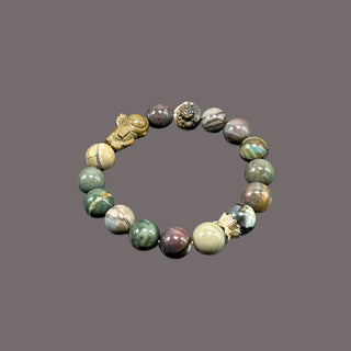 Space Silhouette: Beaded Bracelet with Carven Astronaut Rambler in Space Journey - front view