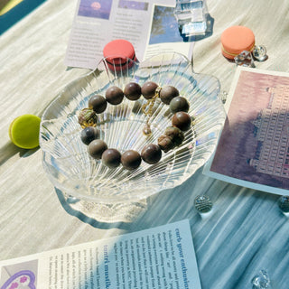 EtherealGlow: Lavender Beaded Bracelet with Exquisite Carven Lucky Fox & Double Gourd Charms - under the sunshine