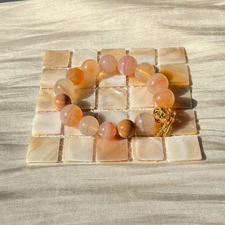 LustrousLuster: 14k Gold Dreamcatcher Translucent Beaded Stretch Bracelet - under the sunshine