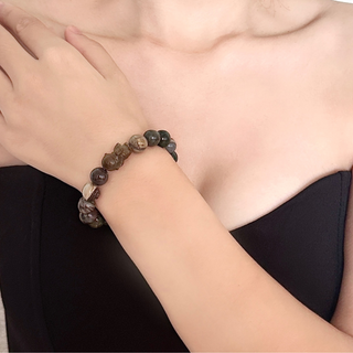 LUSHLUXE small beaded rock color bracelet with astronaut charm friend gift